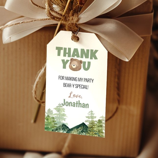 Woodland Bear Party Thank You Favour Tag (Creator Uploaded)