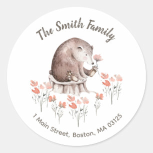 Woodland Bear Return Address Labels