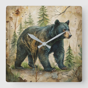 Woodland Bear Wall Clock