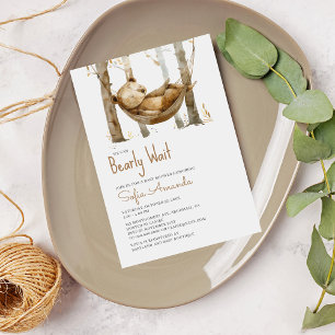 Woodland Bearly Wait Baby Shower Invitation