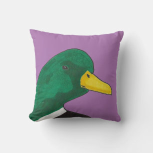 Woodland Bird Mallard Duck Throw Pillow
