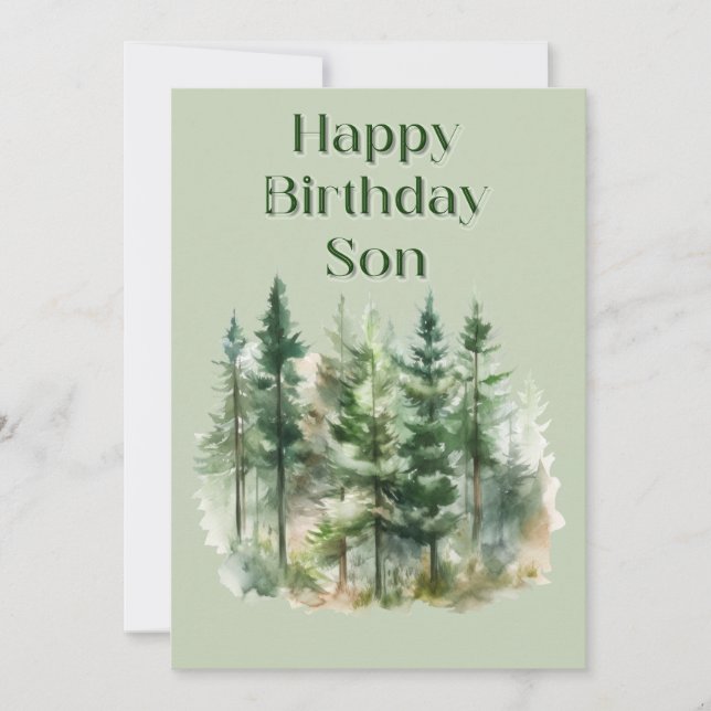 Woodland Birthday Flat Card (Front)