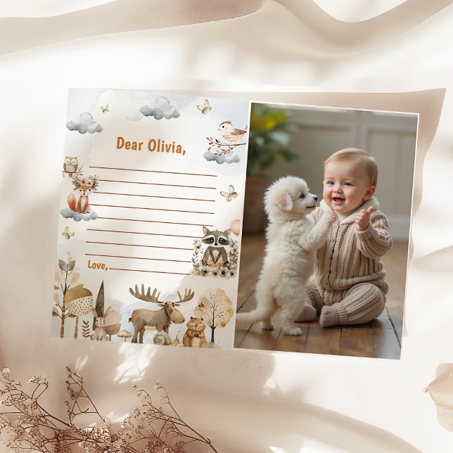 Woodland Birthday Time Capsule Note Message Card (Creator Uploaded)