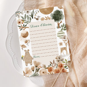 Woodland Birthday Time Capsule Note Message Card