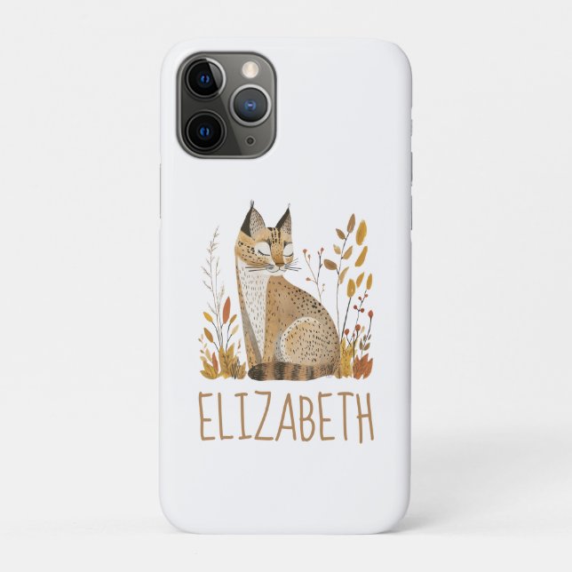 Woodland Bobcat Cute Personalised Case-Mate iPhone Case (Back)