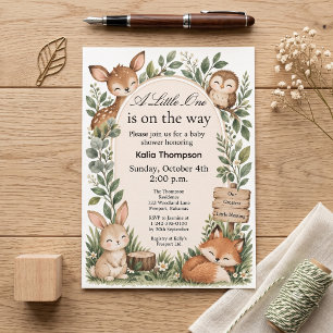 Woodland Boho Animals Baby Shower Invitation