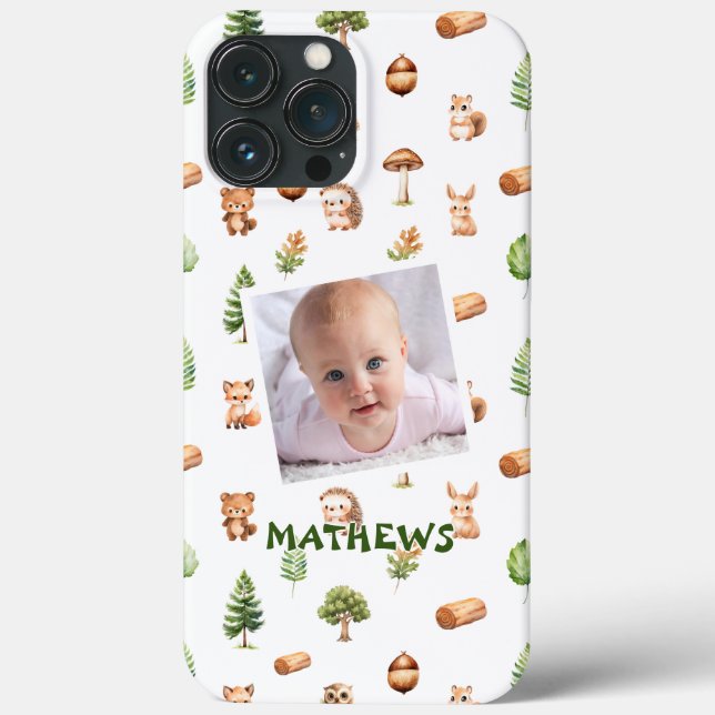 Woodland Boho Forest Animals Photo Case-Mate iPhone Case (Back)