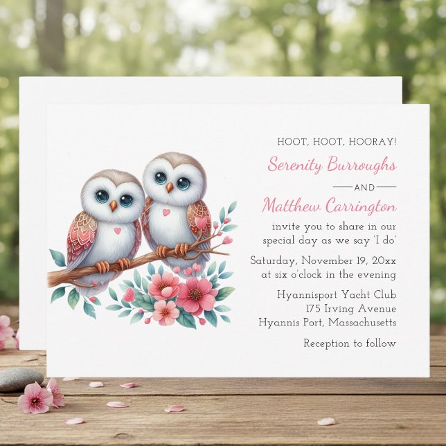 Woodland Boho Rustic Country Owl Wedding Invitation (Creator Uploaded)