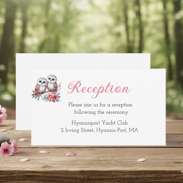 Woodland Boho Rustic Owl Wedding Reception Enclosure Card (Creator Uploaded)