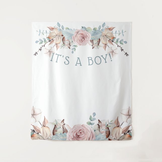 Woodland BOHO Virtual Shower Backdrop Tapestry (Front)