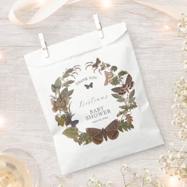 Woodland Botanical Gender Neutral Baby Shower Favour Bags (Clipped)