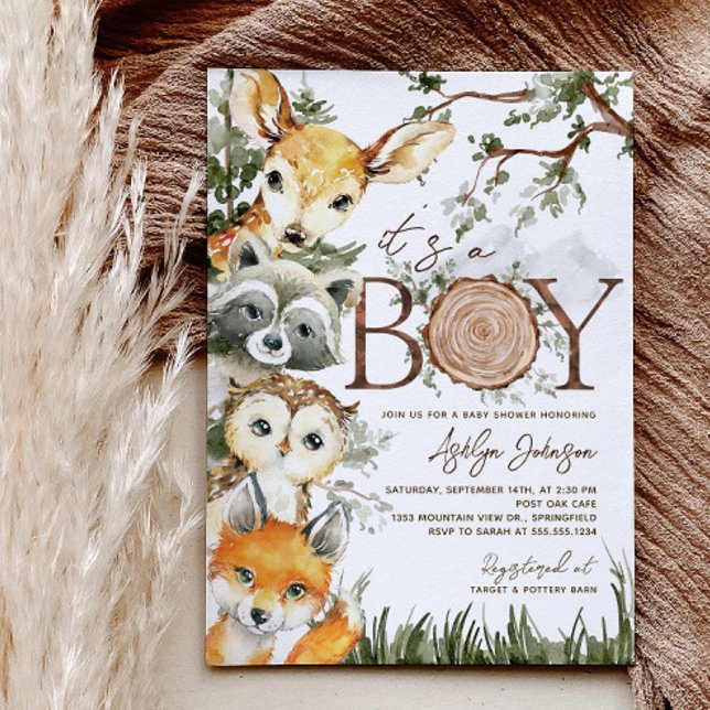 Woodland Boy Baby Shower Invitation (Creator Uploaded)