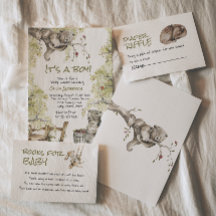 Woodland Boy Wild Forest Bear Animal Baby Shower 