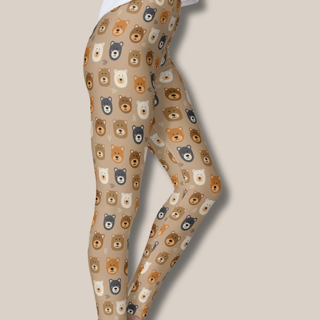 woodland brown bear leggings (bear leggings)