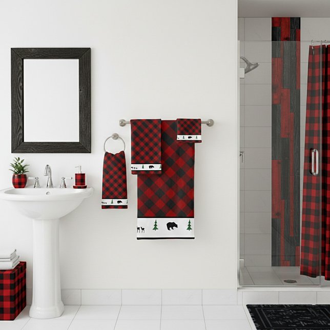 woodland buffalo check bath towel set (Creator Uploaded)
