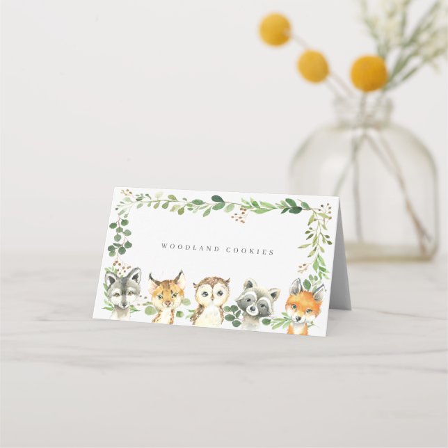 Woodland Buffet Food Labels Place Card (Front)