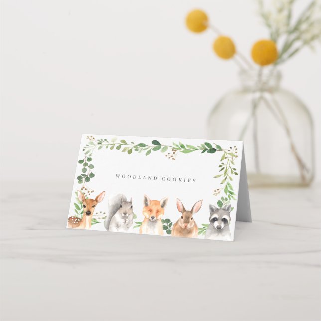 Woodland Buffet Food Labels Place Card (Front)