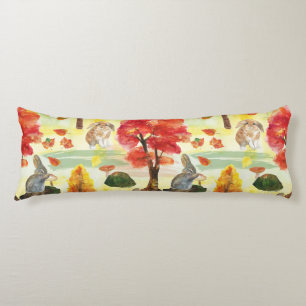 Woodland Bunny Rabbit Watercolor Body Cushion