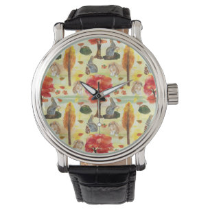 Woodland Bunny Rabbit Watercolor Watch