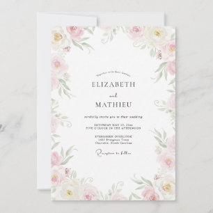Woodland Butter Yellow Wildflower Wedding Invitation