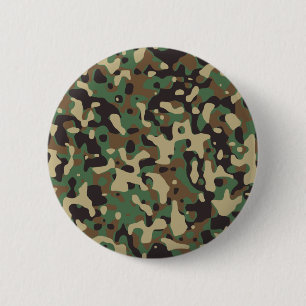 Woodland Camo 6 Cm Round Badge