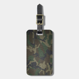 Woodland Camo Fabric Luggage Tag