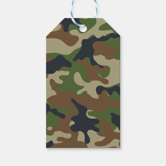 Woodland Camo Gift Tags (Front)