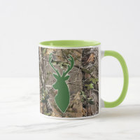 Woodland camo green deer head