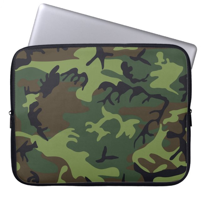 Woodland Camo Laptop Sleeve (Front)