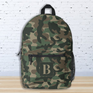 Woodland Camo Personalised Monogram Camouflage Printed Backpack