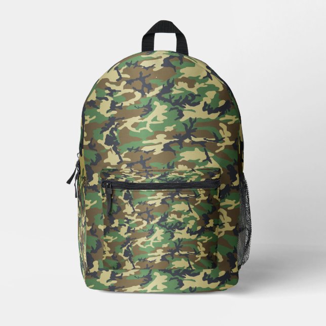 Woodland Camo Printed Backpack (Front)