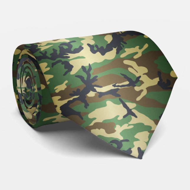Woodland Camo Tie (Rolled)