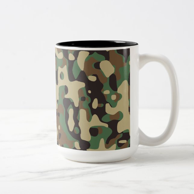 Woodland Camo Two-Tone Coffee Mug (Right)
