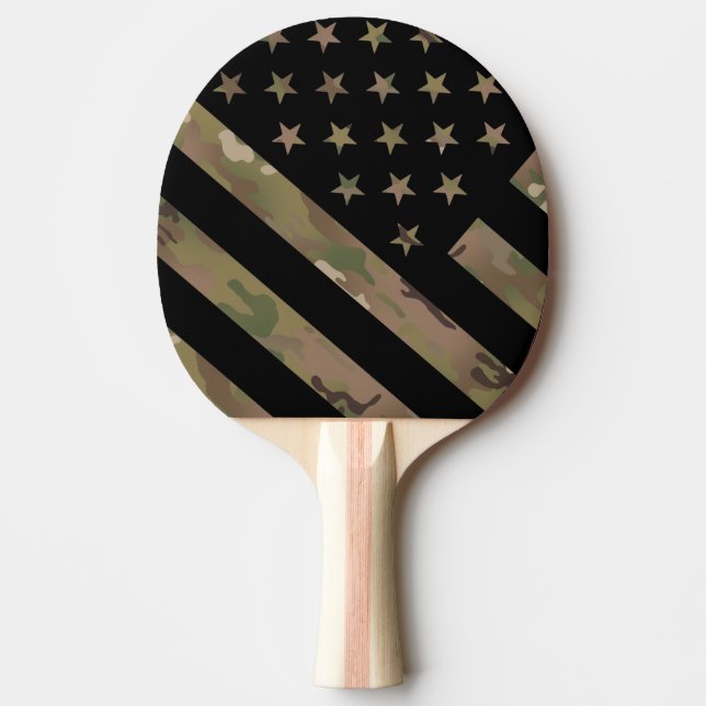 Woodland Camouflage I Flag Ping Pong Paddle (Front)