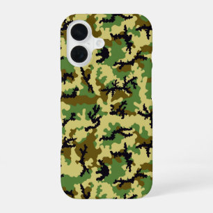 Woodland camouflage iPhone 16 case