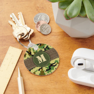 Woodland camouflage key ring