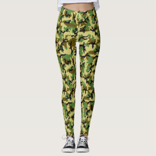 Woodland camouflage leggings