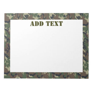 Woodland Camouflage Military Background Notepad
