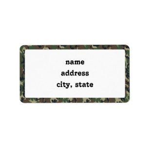 Woodland Camouflage Military Pattern Label