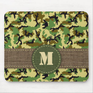 Woodland camouflage mouse pad