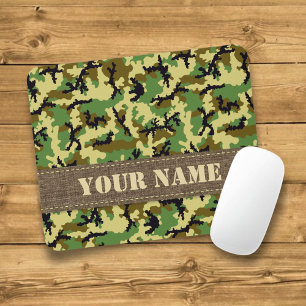 Woodland camouflage mouse pad