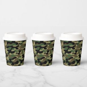 Woodland Camouflage Pattern Paper Cups