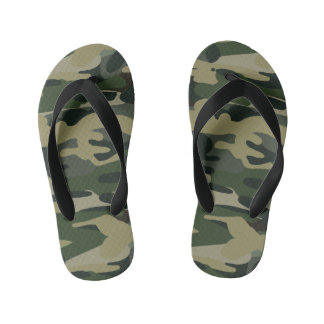Woodland Camouflage Pattern Tactical Military Camo Kid's Jandals