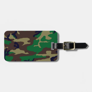 Woodland Camouflage Personalised Luggage Tag