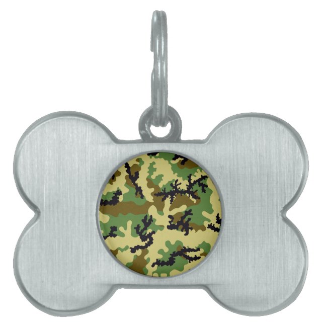 Woodland camouflage pet name tag (Front)