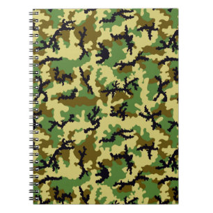 Woodland camouflage spiral notebook