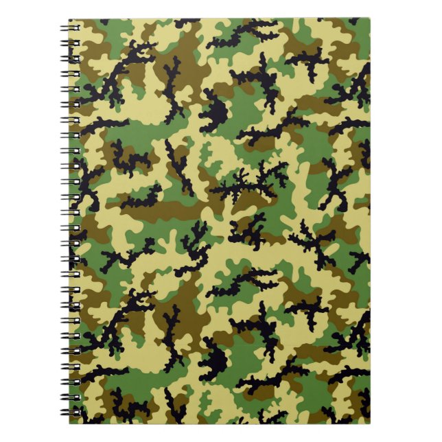 Woodland camouflage spiral notebook (Front)