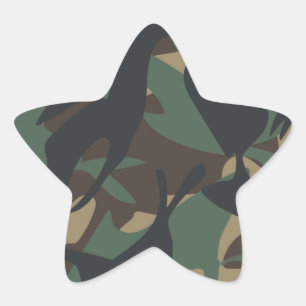 Woodland Camouflage Star Sticker