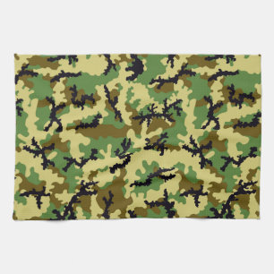 Woodland camouflage tea towel