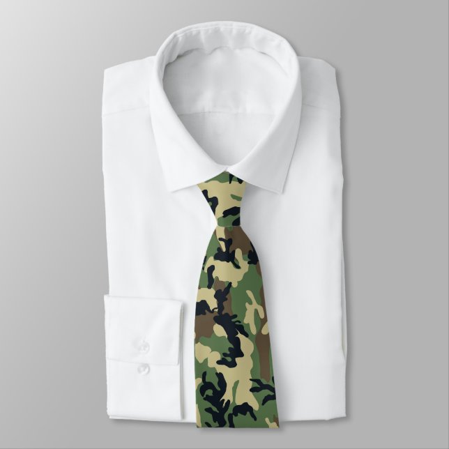 Woodland Camouflage Tie (Tied)